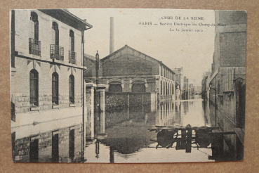 Ansichtskarte AK Paris 1910 Cru de la Seine Überschwemmung Hochwasser Champ de Mars Electrique Elektrizitätswerk Ortsansicht Frankreich France 75 Paris